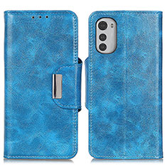 Custodia Portafoglio In Pelle Cover con Supporto N04P per Motorola Moto E32 Cielo Blu