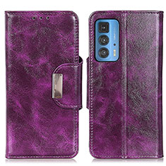 Custodia Portafoglio In Pelle Cover con Supporto N04P per Motorola Moto Edge S Pro 5G Viola