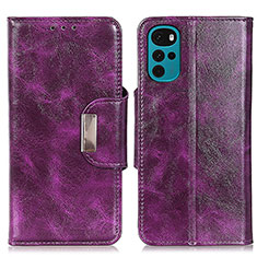 Custodia Portafoglio In Pelle Cover con Supporto N04P per Motorola Moto G22 Viola