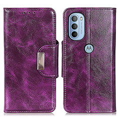 Custodia Portafoglio In Pelle Cover con Supporto N04P per Motorola Moto G31 Viola