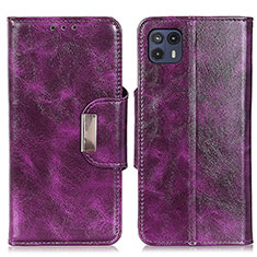 Custodia Portafoglio In Pelle Cover con Supporto N04P per Motorola Moto G50 5G Viola