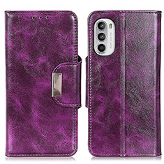 Custodia Portafoglio In Pelle Cover con Supporto N04P per Motorola Moto G71s 5G Viola