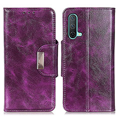 Custodia Portafoglio In Pelle Cover con Supporto N04P per OnePlus Nord CE 5G Viola