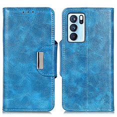 Custodia Portafoglio In Pelle Cover con Supporto N04P per Oppo Reno6 Pro 5G India Cielo Blu