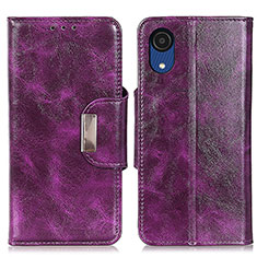 Custodia Portafoglio In Pelle Cover con Supporto N04P per Samsung Galaxy A03 Core Viola
