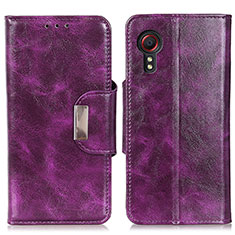 Custodia Portafoglio In Pelle Cover con Supporto N04P per Samsung Galaxy XCover 5 SM-G525F Viola
