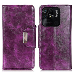 Custodia Portafoglio In Pelle Cover con Supporto N04P per Xiaomi Redmi 10 India Viola