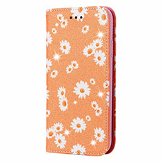 Custodia Portafoglio In Pelle Cover con Supporto N05 per Samsung Galaxy Note 20 5G Arancione