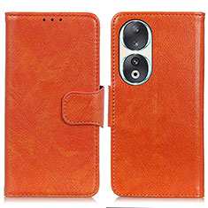 Custodia Portafoglio In Pelle Cover con Supporto N05P per Huawei Honor 90 5G Arancione