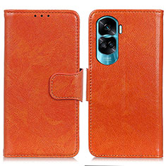 Custodia Portafoglio In Pelle Cover con Supporto N05P per Huawei Honor 90 Lite 5G Arancione