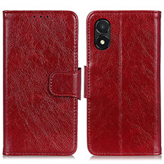 Custodia Portafoglio In Pelle Cover con Supporto N05P per Huawei Honor X5 Rosso