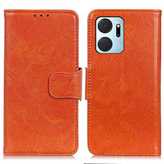Custodia Portafoglio In Pelle Cover con Supporto N05P per Huawei Honor X7a Arancione
