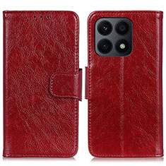 Custodia Portafoglio In Pelle Cover con Supporto N05P per Huawei Honor X8a 4G Rosso
