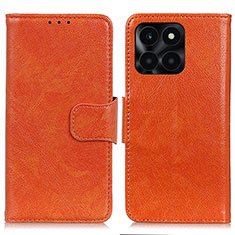 Custodia Portafoglio In Pelle Cover con Supporto N05P per Huawei Honor X8b Arancione