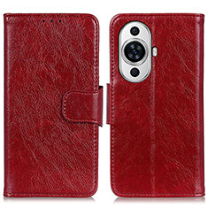 Custodia Portafoglio In Pelle Cover con Supporto N05P per Huawei Nova 11 Pro Rosso