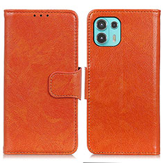 Custodia Portafoglio In Pelle Cover con Supporto N05P per Motorola Moto Edge 20 Lite 5G Arancione