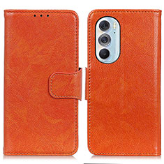 Custodia Portafoglio In Pelle Cover con Supporto N05P per Motorola Moto Edge 30 Pro 5G Arancione