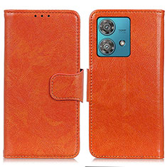 Custodia Portafoglio In Pelle Cover con Supporto N05P per Motorola Moto Edge 40 Neo 5G Arancione