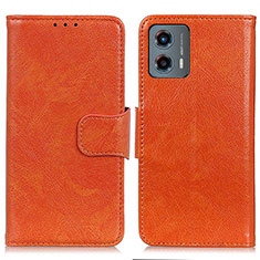 Custodia Portafoglio In Pelle Cover con Supporto N05P per Motorola Moto G 5G (2023) Arancione