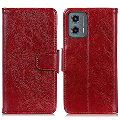 Custodia Portafoglio In Pelle Cover con Supporto N05P per Motorola Moto G 5G (2023) Rosso
