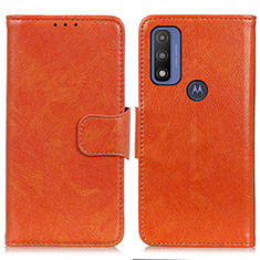 Custodia Portafoglio In Pelle Cover con Supporto N05P per Motorola Moto G Pure Arancione