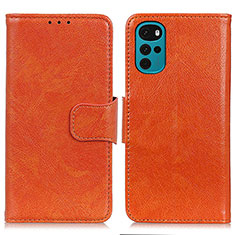 Custodia Portafoglio In Pelle Cover con Supporto N05P per Motorola Moto G22 Arancione