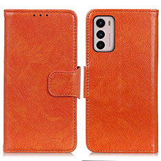 Custodia Portafoglio In Pelle Cover con Supporto N05P per Motorola Moto G42 Arancione