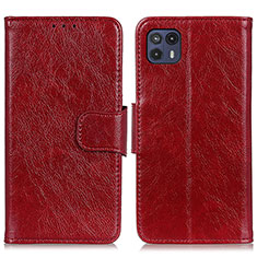 Custodia Portafoglio In Pelle Cover con Supporto N05P per Motorola Moto G50 5G Rosso