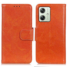 Custodia Portafoglio In Pelle Cover con Supporto N05P per Motorola Moto G54 5G Arancione