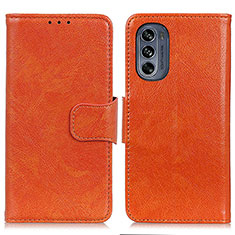 Custodia Portafoglio In Pelle Cover con Supporto N05P per Motorola Moto G62 5G Arancione