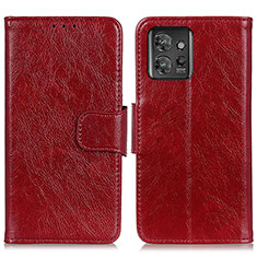 Custodia Portafoglio In Pelle Cover con Supporto N05P per Motorola ThinkPhone 5G Rosso