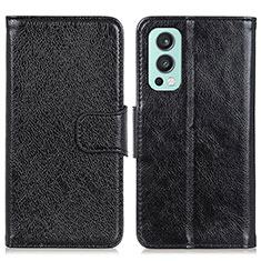 Custodia Portafoglio In Pelle Cover con Supporto N05P per OnePlus Nord 2 5G Nero