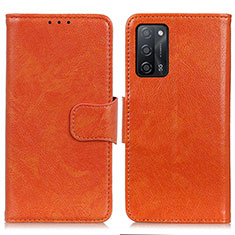 Custodia Portafoglio In Pelle Cover con Supporto N05P per Oppo A56 5G Arancione