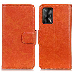 Custodia Portafoglio In Pelle Cover con Supporto N05P per Oppo A74 4G Arancione