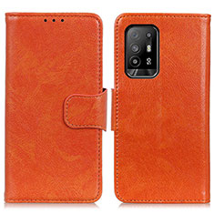 Custodia Portafoglio In Pelle Cover con Supporto N05P per Oppo A94 5G Arancione