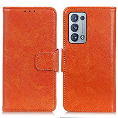 Custodia Portafoglio In Pelle Cover con Supporto N05P per Oppo Reno6 Pro 5G Arancione