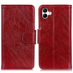 Custodia Portafoglio In Pelle Cover con Supporto N05P per Samsung Galaxy A04 4G Rosso