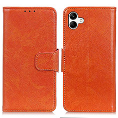 Custodia Portafoglio In Pelle Cover con Supporto N05P per Samsung Galaxy A04E Arancione