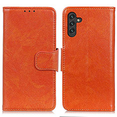 Custodia Portafoglio In Pelle Cover con Supporto N05P per Samsung Galaxy A04s Arancione