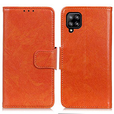 Custodia Portafoglio In Pelle Cover con Supporto N05P per Samsung Galaxy A22 4G Arancione
