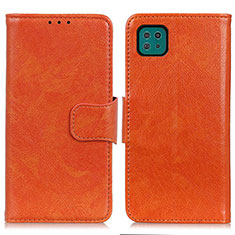 Custodia Portafoglio In Pelle Cover con Supporto N05P per Samsung Galaxy A22 5G Arancione