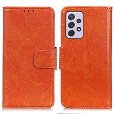 Custodia Portafoglio In Pelle Cover con Supporto N05P per Samsung Galaxy A73 5G Arancione