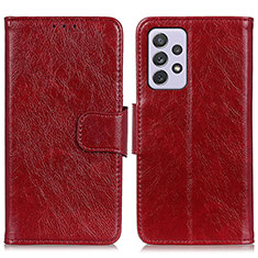 Custodia Portafoglio In Pelle Cover con Supporto N05P per Samsung Galaxy A73 5G Rosso