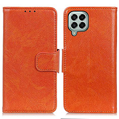 Custodia Portafoglio In Pelle Cover con Supporto N05P per Samsung Galaxy M33 5G Arancione