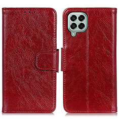 Custodia Portafoglio In Pelle Cover con Supporto N05P per Samsung Galaxy M33 5G Rosso