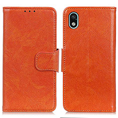 Custodia Portafoglio In Pelle Cover con Supporto N05P per Sony Xperia Ace III Arancione