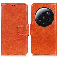 Custodia Portafoglio In Pelle Cover con Supporto N05P per Xiaomi Mi 13 Ultra 5G Arancione