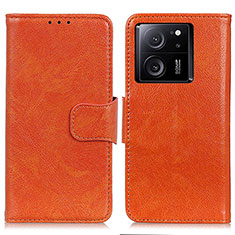 Custodia Portafoglio In Pelle Cover con Supporto N05P per Xiaomi Mi 13T 5G Arancione
