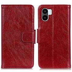 Custodia Portafoglio In Pelle Cover con Supporto N05P per Xiaomi Poco C51 Rosso