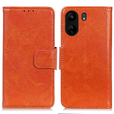 Custodia Portafoglio In Pelle Cover con Supporto N05P per Xiaomi Redmi 13C Arancione